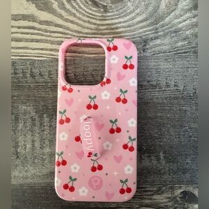 Loopy Case Pink Cherry & Flower Print Phone Case with Loop Grip  for 15 Pro